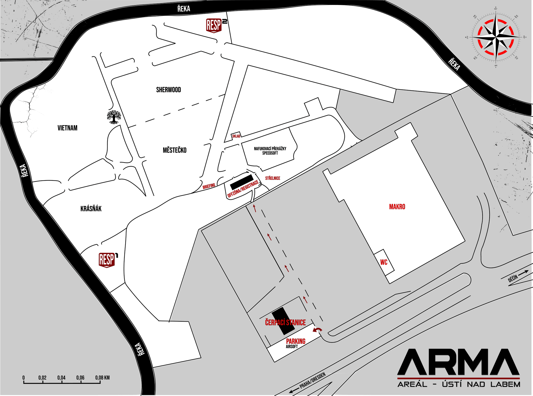 Mapa areálu